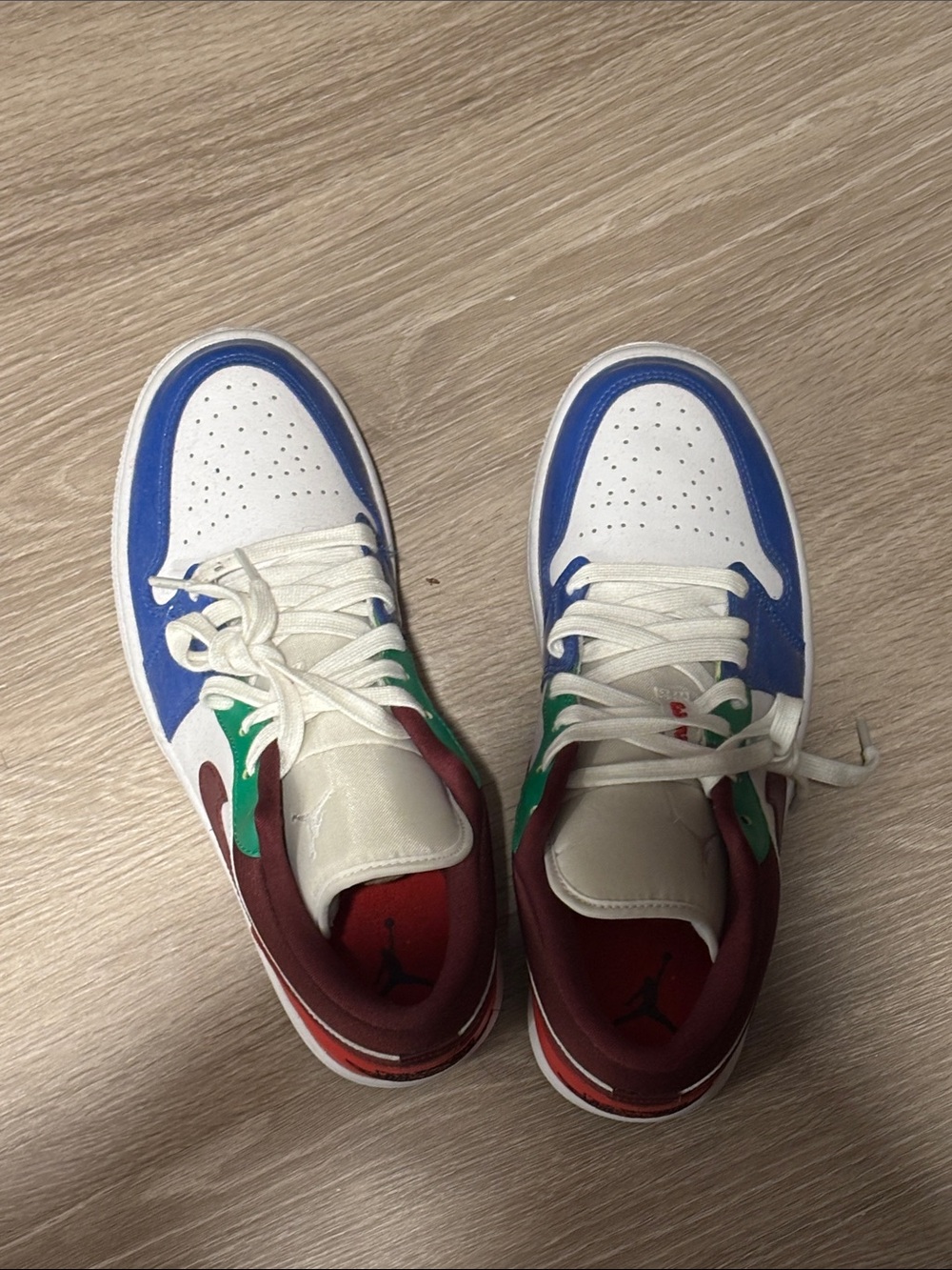 Multicolor Nike Air Jordan Retro 1(Women)- White/Blue/Red/Green